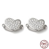 Rhodium Plated 925 Sterling Sliver Micro Pave Clear Cubic Zirconia Box Clasps STER-M114-09P-1