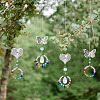 4Pcs 4 Style Butterfly & Heart Crystals Chandelier Suncatchers Prisms Chakra Hanging Pendant AJEW-CF0001-17-10