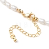 Faceted Round Natural Amazonite and Rice Natural Pearl Beaded Necklaces for Women NJEW-JN05816-04-5