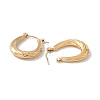 Ion Plating(IP) 304 Stainless Steel Twist Teardrop Hoop Earrings for Women EJEW-G314-05G-2