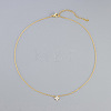 Brass Pave Clear Zirconia Pendant 4 Leaf Clover Pendant Necklaces for Women WG76B9A-01-1