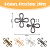 DICOSMETIC 24Pcs 4 Colors Alloy Snap Lock Clasps FIND-DC0005-12-2