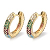 Brass Micro Pave Cubic Zirconia Hoop Earrings EJEW-C181-13G-6