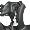 Shell & Brass & 304 Stainless Steel Dangle Earrings EJEW-TA00809-2
