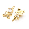 Brass Micro Pave Clear Cubic Zirconia Charms CU-E003-18G-03-2