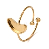 Moon 304 Stainless Steel Open Cuff Bangle Makings with Bezel Tray SA-CBABF3F-02G-08-2