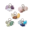 5Pcs Natural & Synthetic Mixed Gemstone Pendants PALLOY-JF05353-01-1