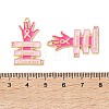 Breast Cancer Awareness Ribbon Zinc Alloy Enamel Pendants ENAM-I079-02G-04-3