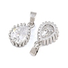 Brass Pave Cubic Zirconia Charms CU-CBA9AB3-01P-03-2