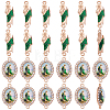 24Pcs 2 Styles Alloy Enamel with Crystal Rhinestone and Acrylic Connector Charms FIND-HY0005-34-1