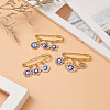 3Pcs 3 Style Iron Evil Eye Safety Pin Brooches JEWB-BR00085-2