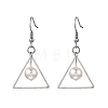 Triangle Shell Pearl Dangle Earrings EJEW-JE06769-2