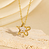 Brass Pave Clear Cubic Zirconia Star Pendant Necklaces for Women WG2341B-01-1