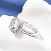 Brass Micro Pave Clear Cubic Zirconia Cuff Open Rings CU-CBA5C10-12P-3