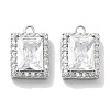 Brass Micro Pave Clear Cubic Zirconia Pendants KK-M102-38P-1