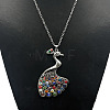 Alloy Rhinestone Pendant Necklaces QD9835-10-1