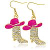 Alloy Rhinestone Dangle Earrings FS-WG4606E-09-1