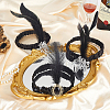 24Pcs 2 Styles Feathers with Satin Fabric with Plastic Headbands AJEW-GA0010-38-4