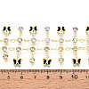 Brass Glass Butterfly Charm Link Chains CHC-T018-12C-G-3