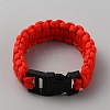 Survival Polyester Cord Bracelet with Plastic Clasps for Hiking Camping Outdoor BJEW-WH0018-54A-1