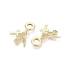Brass Micro Pave Clear Cubic Zirconia European Dangle Charms KK-N287-33C-G-2