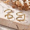 304 Stainless Steel 2 Line Hoop Clip on Nose Rings AJEW-A062-07G-1