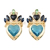Brass with Glass Rhinestone Pendants KK-G552-05G-1