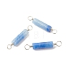 Dyed & Heated Natural Blue Aventurine Connector Charms PALLOY-JF01574-12-1