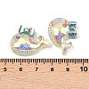 Transparent Epoxy Resin Whale with Bowknot Decoden Cabochons RESI-XCP0002-53-3