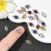 SHEGRACE Brass Pave Cubic Zirconia Square Connector Charms XGRQ2O044-440P-7
