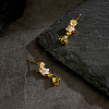 Brass Teardrop Dangle Stud Earrings SW0277-3