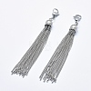 Tarnish Resistant 304 Stainless Steel Tassels Big Pendant Decorations HJEW-G011-01P-2