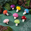8pcs 8 Colors Handwork Felt Needle Felting Mushroom Ornaments AJEW-BC0001-99-6