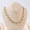 304 Stainless Steel & Faceted Round Synthetic Turquoise Beaded Necklaces for Women NJEW-C119-03A-3