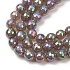 Electroplated Natural Agate Beads Strands G-B191-A07-8mm-03-3