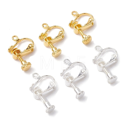 20Pcs 2 Colors Racking Plated Brass Clip-on Earring Findings KK-CJ0002-11-1