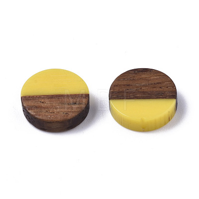 Resin & Wood Cabochons RESI-S358-70-H34-1