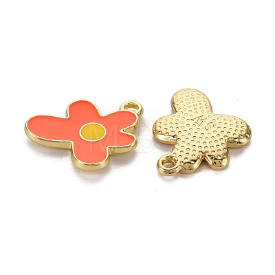 Rack Plating Light Gold Alloy Enamel Pendants ENAM-Q444-013B-RS-1