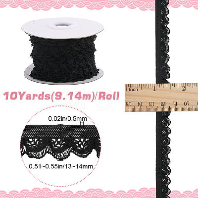 10 Yards Polyester Elastic Lace Trim SRIB-WH0011-121A-1