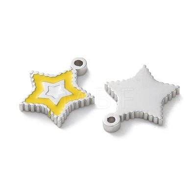 304 Stainless Steel Enamel Charms STAS-M102-20P-02-1