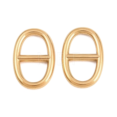 304 Stainless Steel Oval Links Connector Charms STAS-F366-02A-G-1
