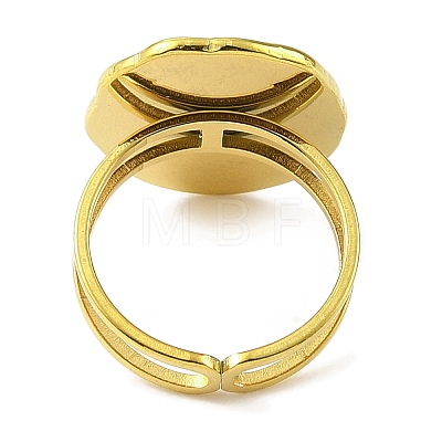 304 Stainless Steel Enamel Open Cuff Rings for Women RJEW-F166-47G-02-1