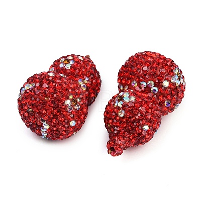 Handmade Polymer Clay Rhinestone Beads CLAY-B006-01-1