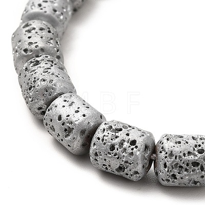 Electroplated Natural Lava Rock Beads Strands G-G984-16A-1