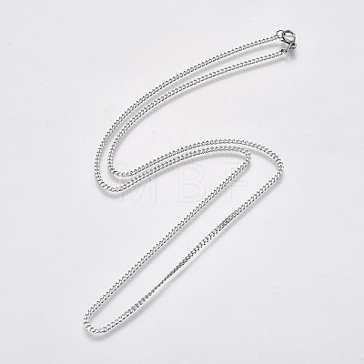 304 Stainless Steel Curb Chain Necklaces NJEW-L162-01A-P-1
