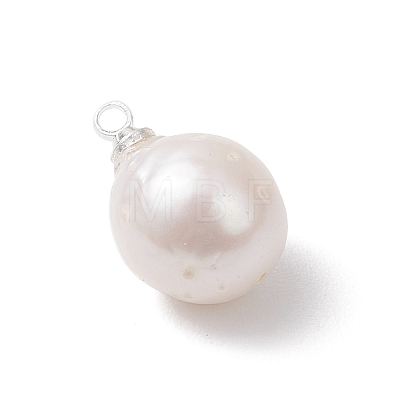 Natural Baroque Pearl Keshi Pearl Pendants PALLOY-JF04824-1