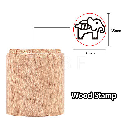 Olycraft Wood Wax Seal Stamp AJEW-OC0001-63-1