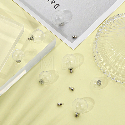 9 Sets 3 Style Transparent Glass Openable Perfume Bottle Pendants GLAA-CA0001-46-1