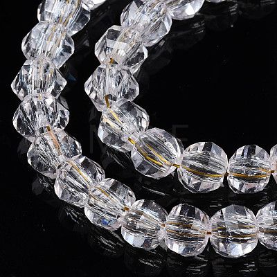 Transparent Crackle Glass Beads Strands GLAA-N051-05-1