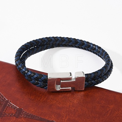 Braided Microfiber Leather Cord Bracelets for Women Men BJEW-D304-17P-01-1